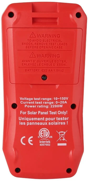 MPPT testeris, 5-1800W, 0-20A, 12-150VDC, rankinis/auto režimas, Bluetooth, UNI-T