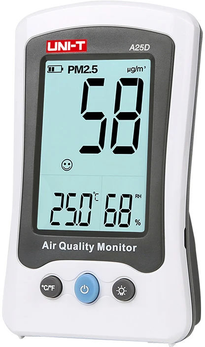 Oro kokybės matuoklis, PM2.5 0-500 ug/m³, -10-50C, 5-99% RH, 1500mAh, UNI-T