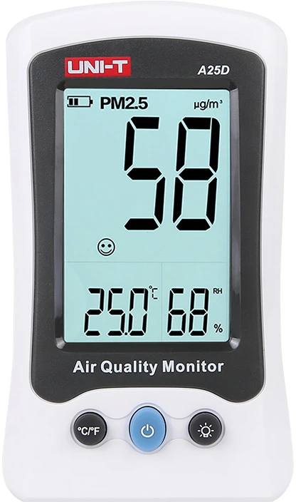 Oro kokybės matuoklis, PM2.5 0-500 ug/m³, -10-50C, 5-99% RH, 1500mAh, UNI-T