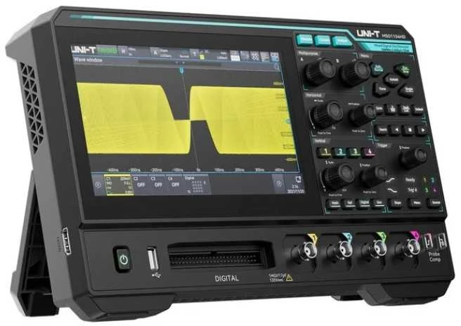 Osciloskopas, MSO, HD, 4+16 kanalų, 12bitų, 150Mhz, 2.5GSa/s, 100 Mpts, 0.2M wfms/s, 7" lietimui jautrus ekranas, UNI-T
