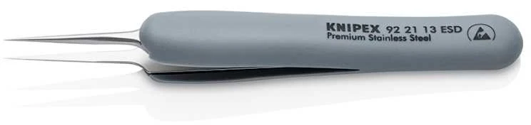 Pincetas antistatinis ESD dengtas guma 112mm 92 21 13 ESD Knipex