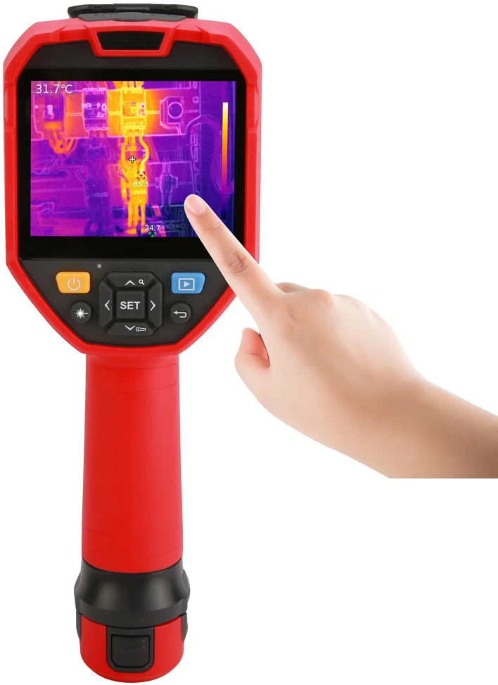 Profesionali termovizorinė kamera, 256x192, -20-550°C, 56°×42.2°, 25Hz, 3.5' IPS liet.j. ekr., 5MP, P54, Wi-Fi live, 32GB Micro SD, UNI-T