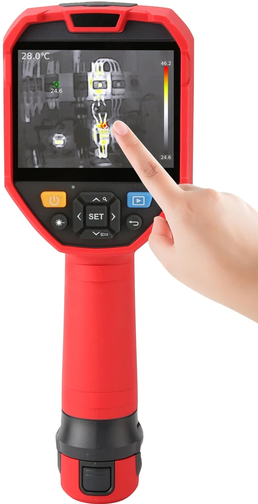 Profesionali termovizorinė kamera, 256x192, -20-550°C, 56°×42.2°, 25Hz, 3.5' IPS liet.j. ekr., 5MP, P54, Wi-Fi live, 32GB Micro SD, UNI-T