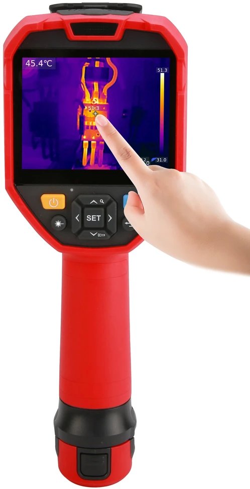 Profesionali termovizorinė kamera, 256x192, -20-550°C, 56°×42.2°, 25Hz, 3.5' IPS liet.j. ekr., 5MP, P54, Wi-Fi live, 32GB Micro SD, UNI-T