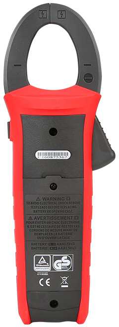 Profesionalios srovės matavimo replės, 100V AC/DC, 600A AC/DC, 60MΩ, 60mF, 40MHz, 1000℃; IP54; True RMS, UNI-T