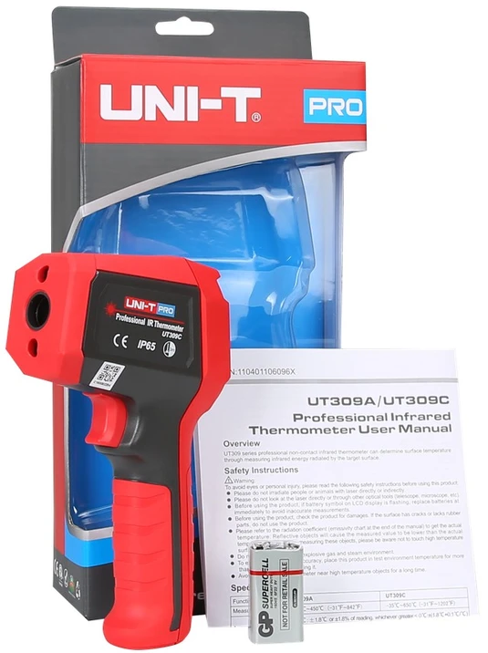 Profesionalus infraraudonųjų spindulių termometras -32°C iki 450°C UT309A UNI-T