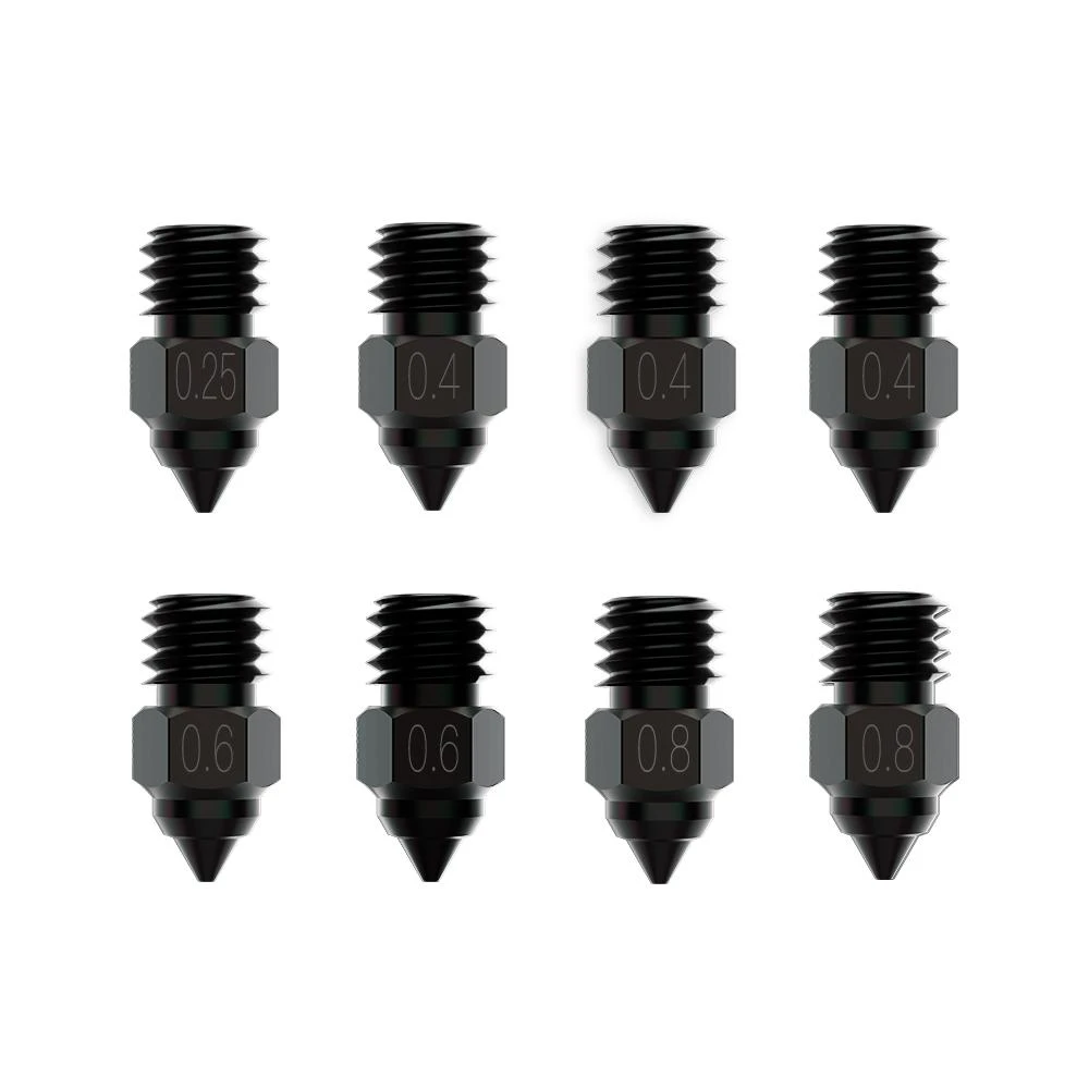 Purkštukų komplektas MK8 tipo grūdinto plieno (1x0.25mm, 3x0.4mm, 2x0.6mm, 2x0.8mm) CREALITY