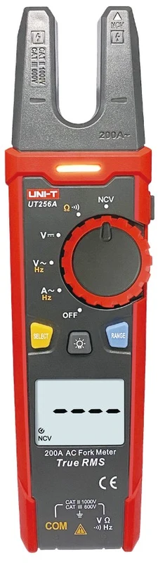 Šakutės tipo srovės matavimo replės CAT II 1000V, CAT III 600V; DC/AC 1000V; AC 200A; 60MΩ; 10KHz; NCV; TRMS; UNI-T