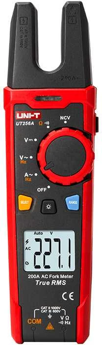 Šakutės tipo srovės matavimo replės CAT II 1000V, CAT III 600V; DC/AC 1000V; AC 200A; 60MΩ; 10KHz; NCV; TRMS; UNI-T