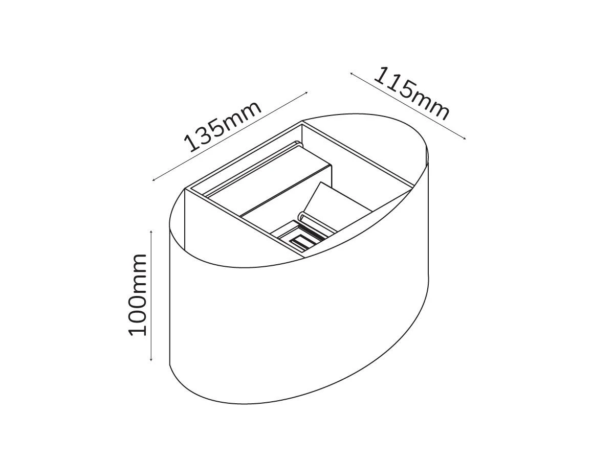 Pawbol Sieninis lauko šviestuvas CILINDER, LED 2x3W, 3000K, IP54, reguliuojamo švietimo kampo, juodas, LED line LITE