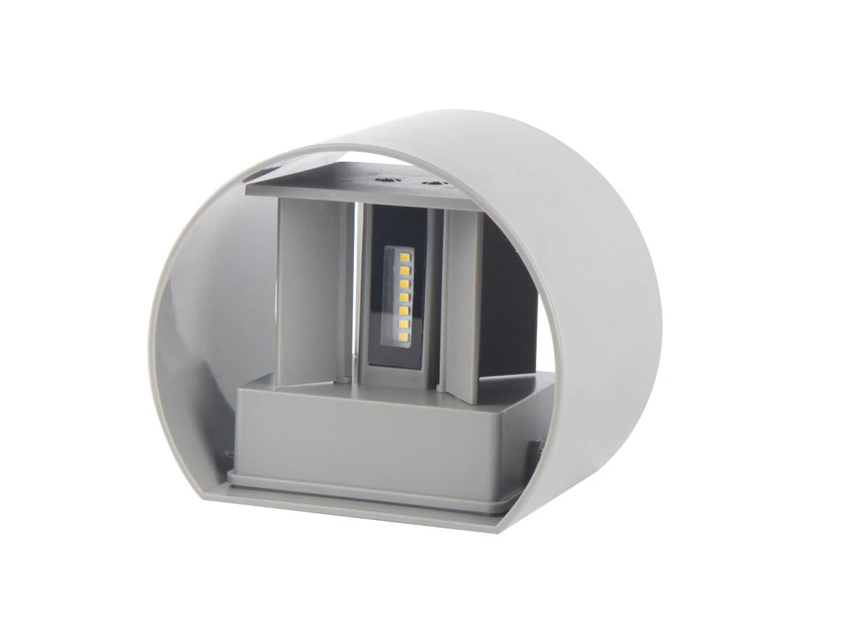 Deante Sieninis lauko šviestuvas CILINDER, LED 2x3W, 3000K, IP54, reguliuojamo švietimo kampo, pilkas, LED line LITE