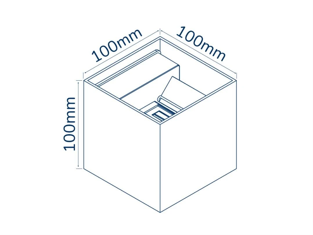 Sieninis lauko šviestuvas LED 2x3W 4000K IP54, reguliuojamo švietimo kampo, baltas CUBE, LEDOM
