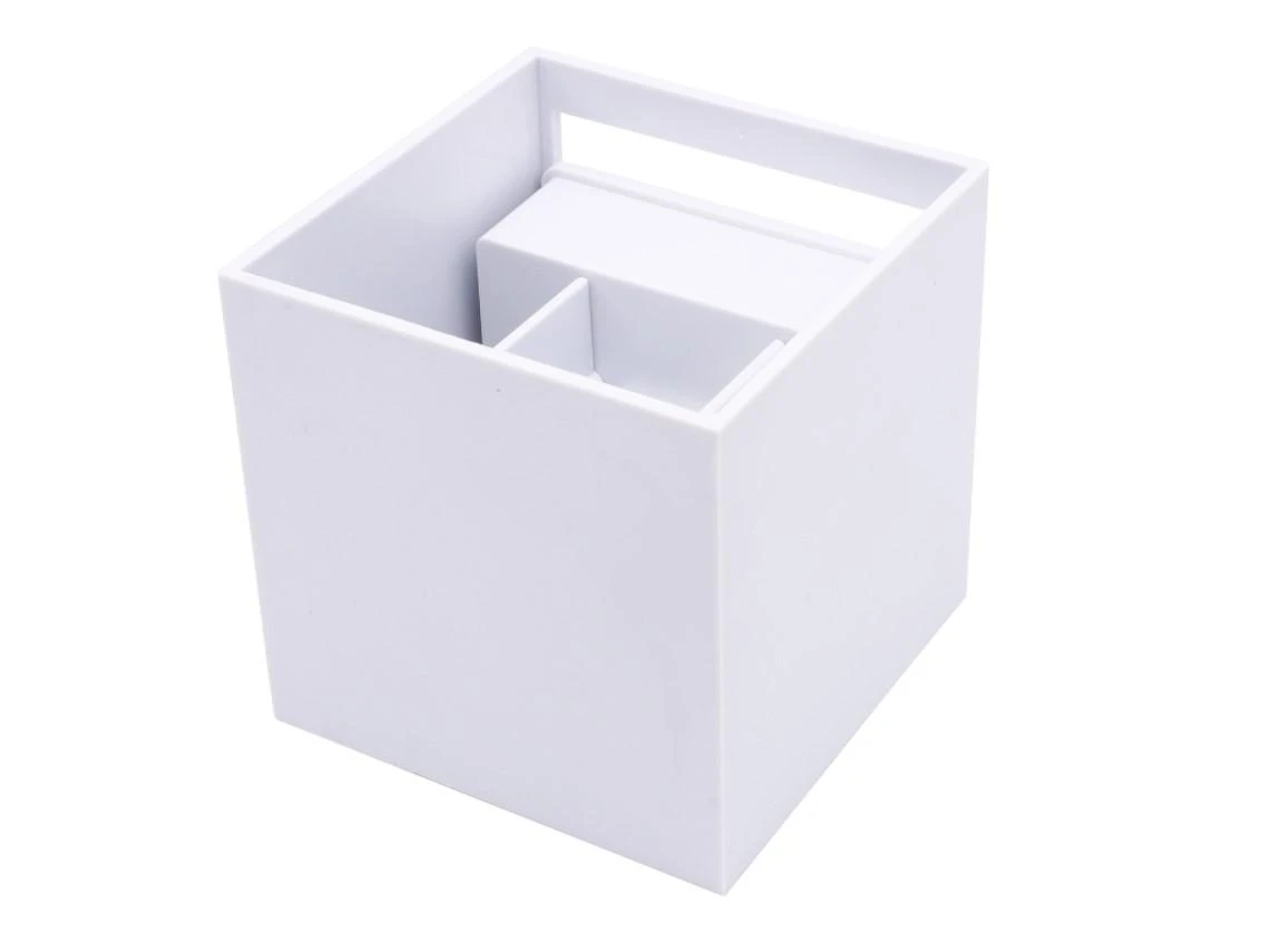 Sieninis lauko šviestuvas LED 2x3W 4000K IP54, reguliuojamo švietimo kampo, baltas CUBE, LEDOM
