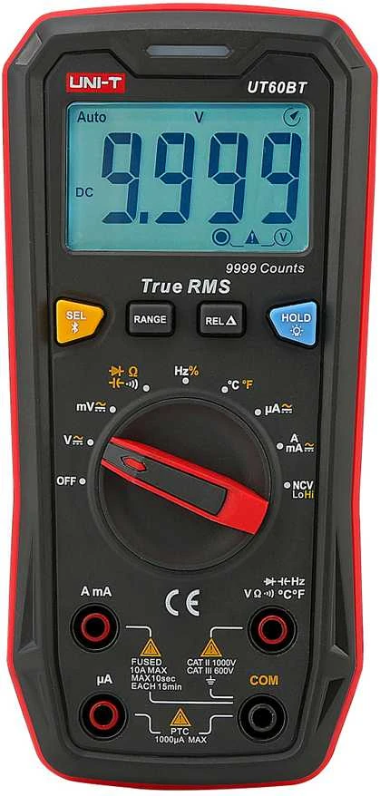 Skaitmeninis multimetras DC/AC1000V; DC/AC 10A; 100MΩ; 10mF; 10MHz; -40-1000C; Bluetooth, UNI-T