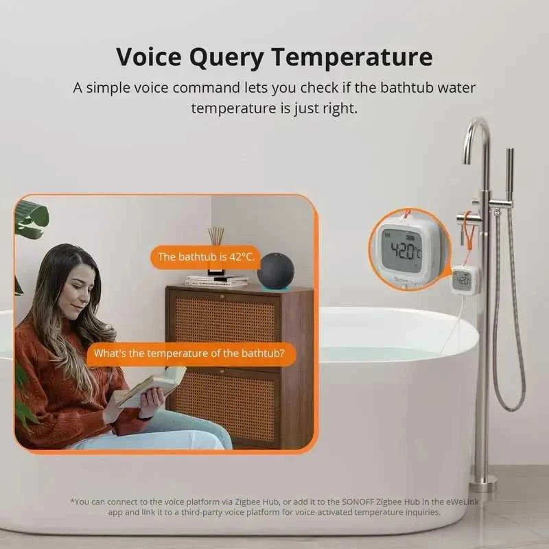 Sonoff SNZB-02LD Zigbee 3.0 temperatūros belaidis sensorius IP65