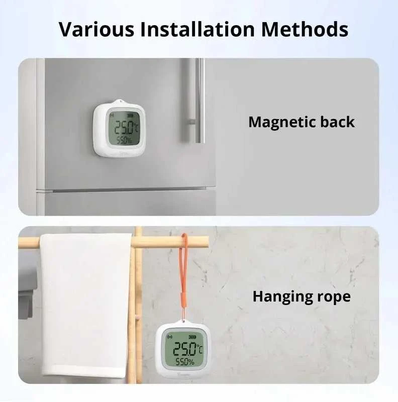 Sonoff SNZB-02WD Zigbee 3.0 temperatūros ir drėgmės belaidis sensorius IP65