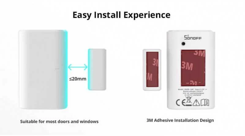 SONOFF SNZB-04P Zigbee Durų/langų magnetinis sensorius