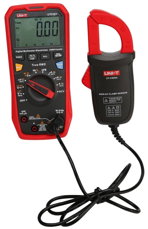 Srovės matavimo replės/jutiklis, tinka UT196, UT139C, UT117C, UT191T, 400A AC , 50 Hz -400 Hz; CAT III 300V/CAT II 600V, UNI-T