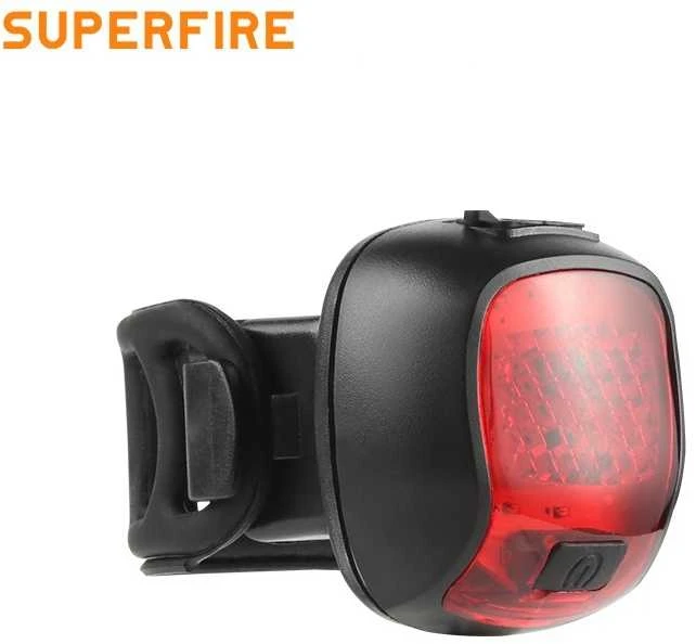 Superfire Dviračio signalinis žibintuvėlis, raudonas, įkraunamas micro USB, 2.6W, 6val, , IP54
