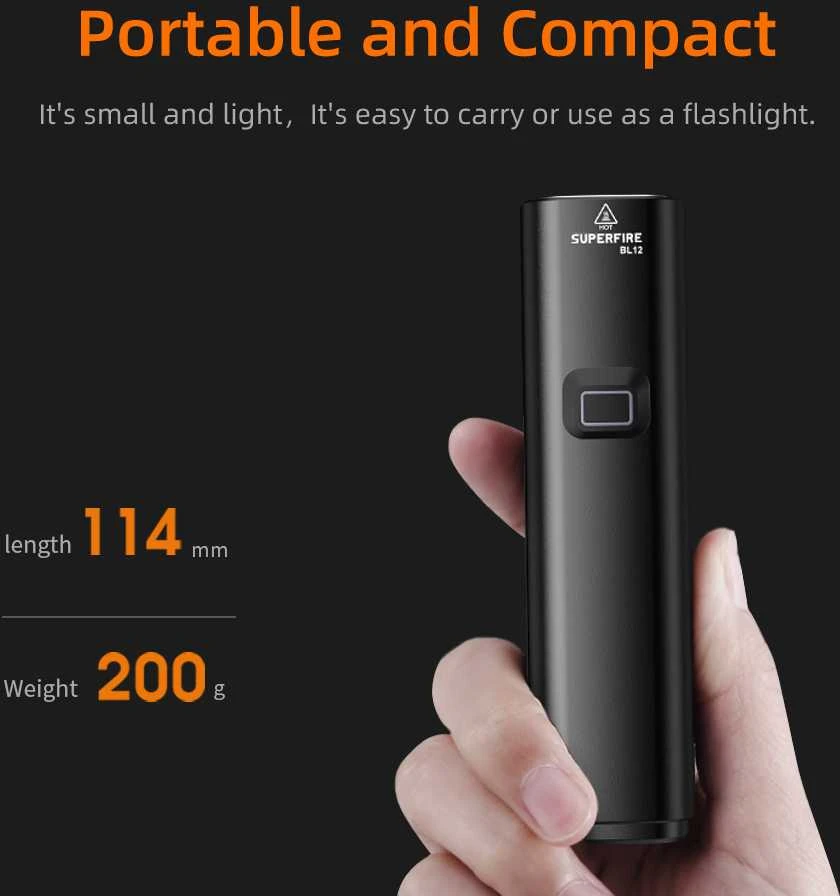 Dviračio žibintas Superfire BL12, 4800 mAh, USB
