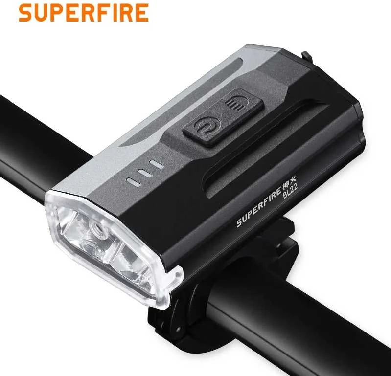 Superfire Dviračio žibintuvėlis BL22, 450lm, 3W, įkraunamas USB, 1800mAh, IP54