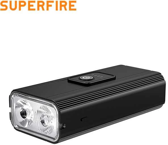 Dviračio žibintuvėlis Superfire GT-R3, PowerBank, USB, 600lm, 130m