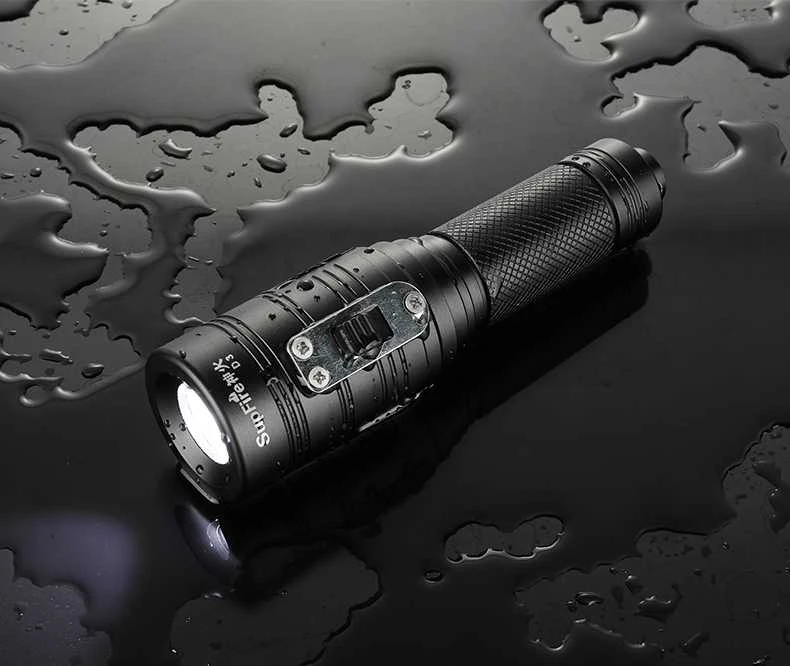 Superfire Nardymo žibintuvėlis, 10W CREE XML2, 770lm, IPX8, su 18650 įkraunama baterija ir krovikliu