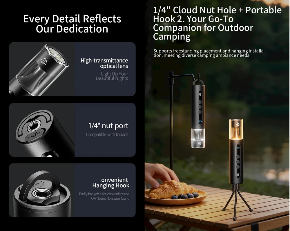 Superfire Stovyklavimo žibintuvėlis 3in1, 9W 700lm, +gintarinė +UV 365nm 4000mAh USB C
