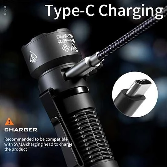Superfire Žibintuvėlis A29, EDC 15W 1450lm, įkraunamas USB-C, su magnetu 52g