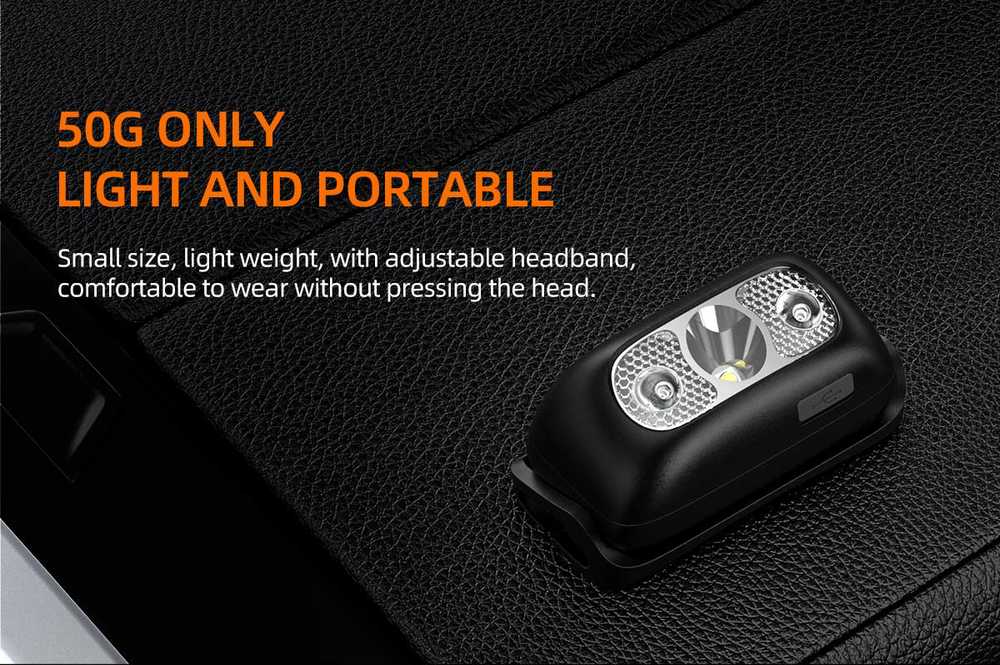 Superfire Žibintuvėlis ant galvos, įkraunamas micro USB, 2W, 110lm, 500mAh