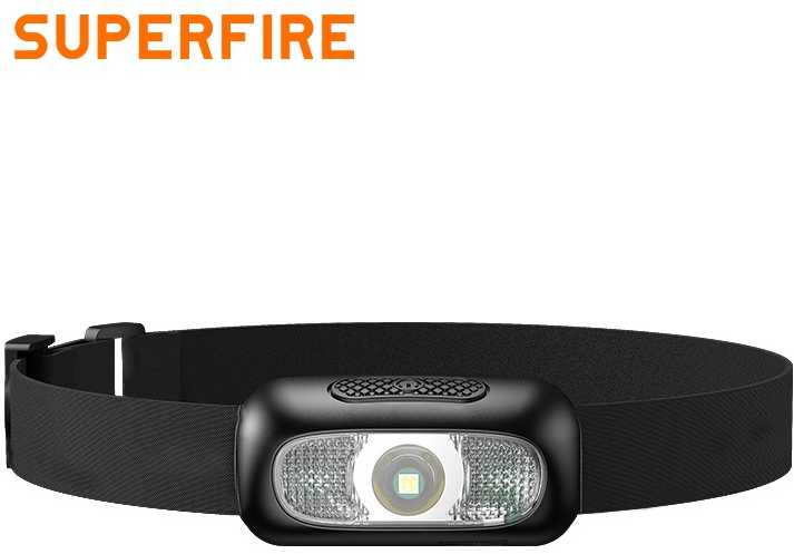 Superfire Žibintuvėlis ant galvos, įkraunamas micro USB, 2W, 110lm, 500mAh