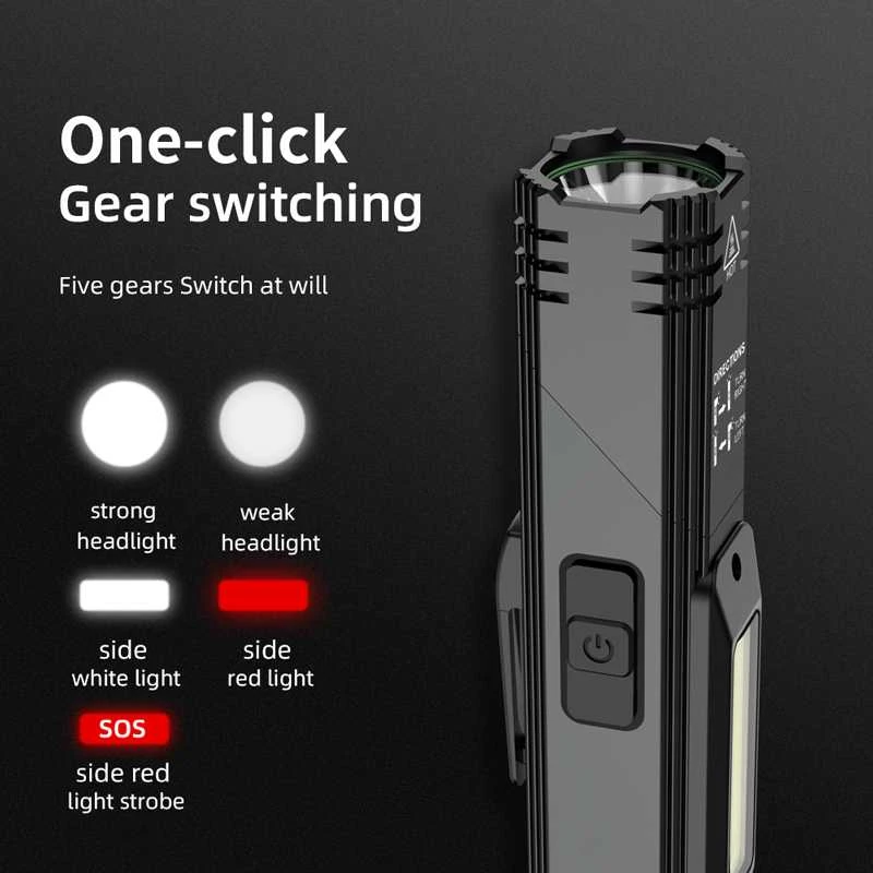 Superfire G19 multifunction žibintuvėlis, 200lm, USB