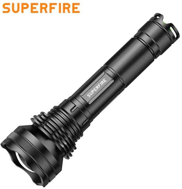 Superfire Žibintuvėlis L3, 2700lm, fokusuojamas, su įkraunamom baterijom 2x 26650 ir krovikliu.