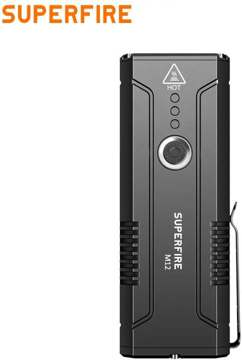 Superfire Žibintuvėlis M12, 8000lm, 112W, įkraunamas USB C, 4x 18650 8000mAh, IP44