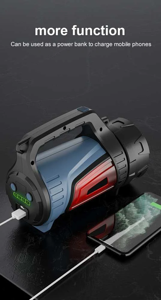 Superfire Žibintuvėlis su rankena M16, 5W 400lm, 3900mAh, iki 340m, su POWERBANK