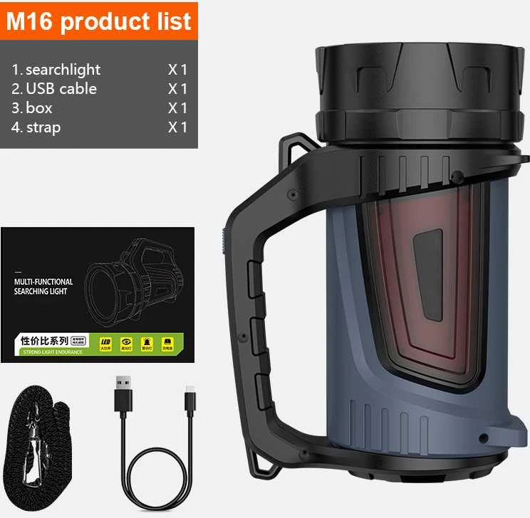 Superfire Žibintuvėlis su rankena M16, 5W 400lm, 3900mAh, iki 340m, su POWERBANK