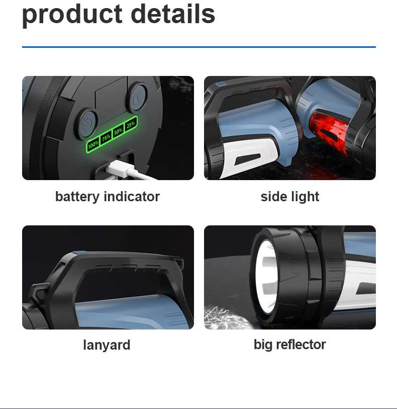 Superfire Žibintuvėlis su rankena M16, 5W 400lm, 3900mAh, iki 340m, su POWERBANK