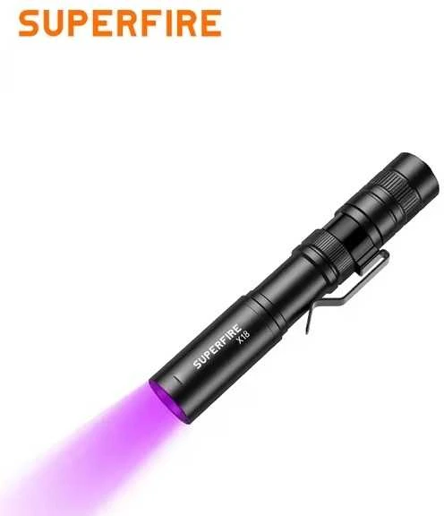 Superfire Žibintuvėlis X18-Z ultravioletinės šviesos UV 365nm, 2W, IP44, 1x AAA