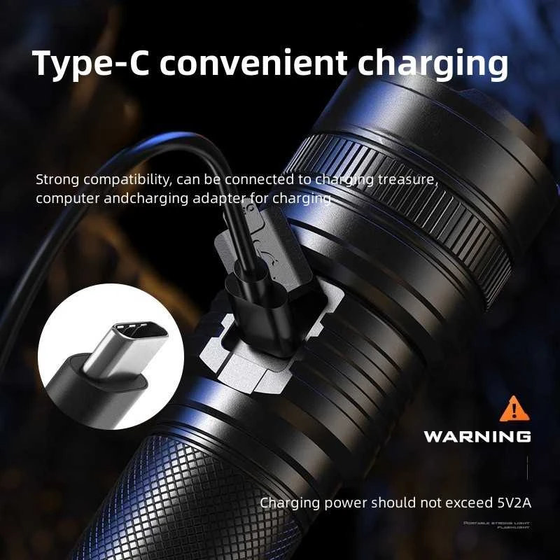 Superfire Žibintuvėlis Y26, 816lm, 15W, įkraunamas USB C, 1x 26650 3700mAh, IP43