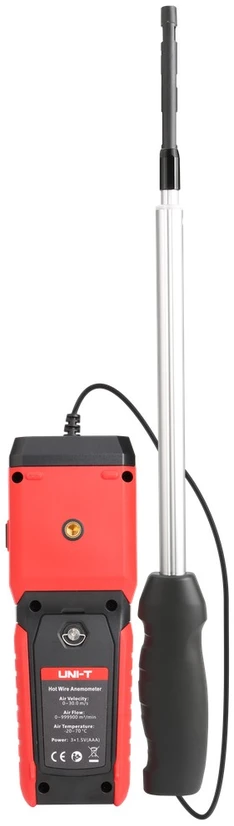 Termo anemometras ; 0~30m/s; -20~70C; 0~999900m³/min, pasirenkama ortakių forma, UNI-T