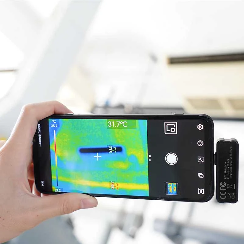 Termokamera 120x90, -20℃~400℃, 50º*38º, 25Hz; Android,UNI-T