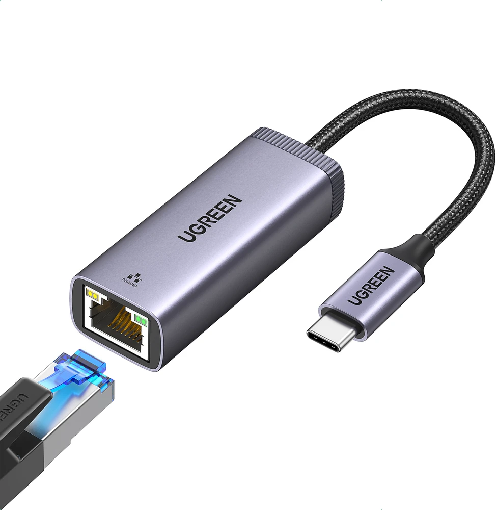 Adapteris Ugreen Type C RJ45 1Gbps pilka