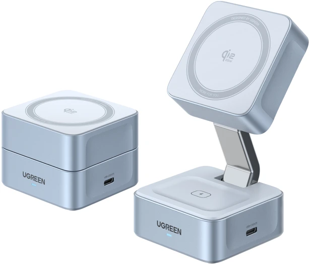 Ugreen Belaidis magnetinis įkroviklis MagFlow Qi2 Apple įrenginiams 25W