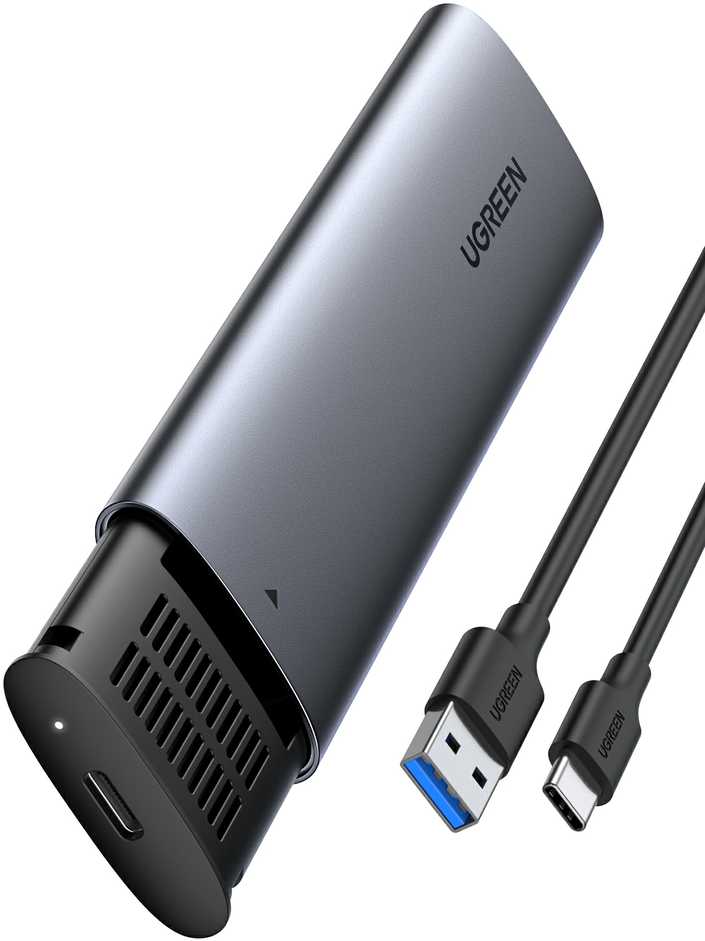 Ugreen Išorinis korpusas SSD M.2 NGFF SATA 3.0 5Gbps (USB-C lizdas), pilkas