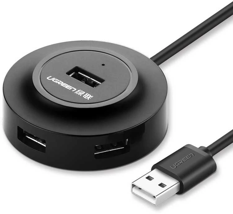 UGREEN CR106 šakotuvas 4xUSB 1m juodas