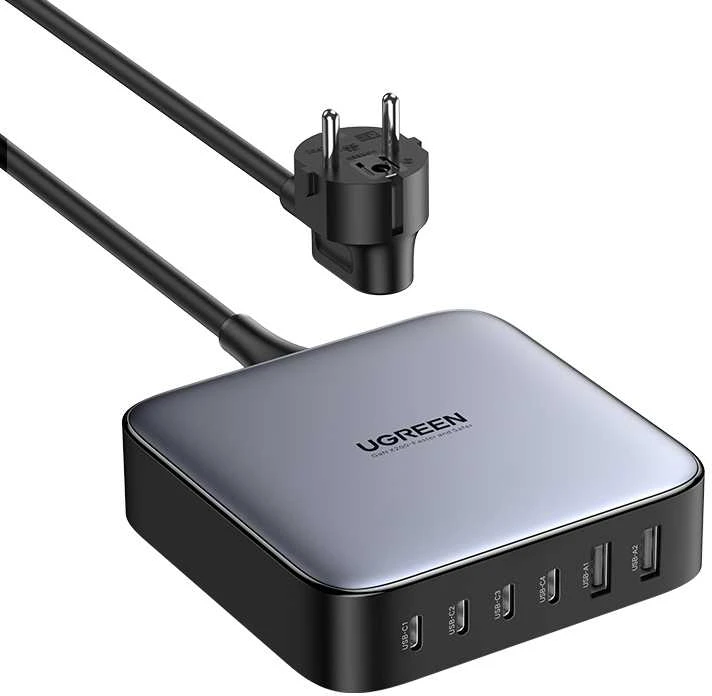 UGREEN 2USB-A+4USB-C 200W Desktop greitasis įkroviklis, pilkas