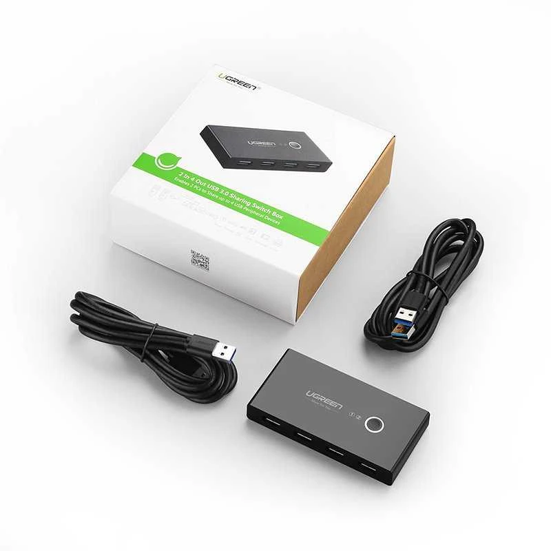 USB jungiklis KVM USB 2x4 UGREEN USB 3.0