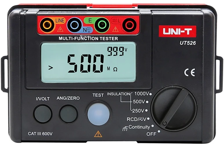 Matuoklis - Uni-T UT526 Multifunkcinis Elektrinis Izoliacijos Varžos Matuoklis, Juoda/Raudona