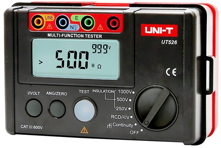 Matuoklis - Uni-T UT526 Multifunkcinis Elektrinis Izoliacijos Varžos Matuoklis, Juoda/Raudona