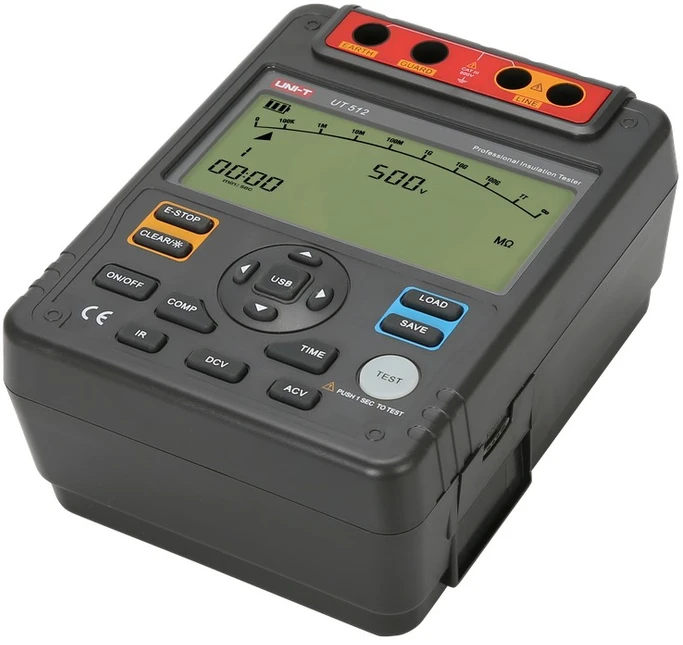 Uni-t Izoliacijos varžos matuoklis UT512; LCD (9999) 19mm; stulpelis 29segm.